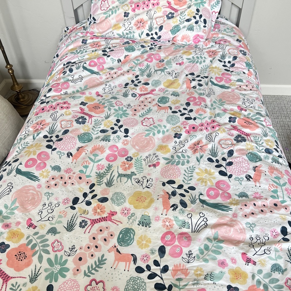 Pottery Barn Kids Pink and Yellow Floral Sheets